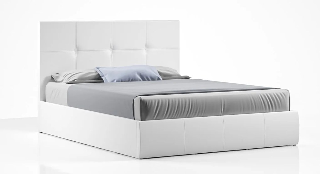 Sleep melody Čalúnená posteľ 140x200 biela ,s úložnym priestorom TWIST