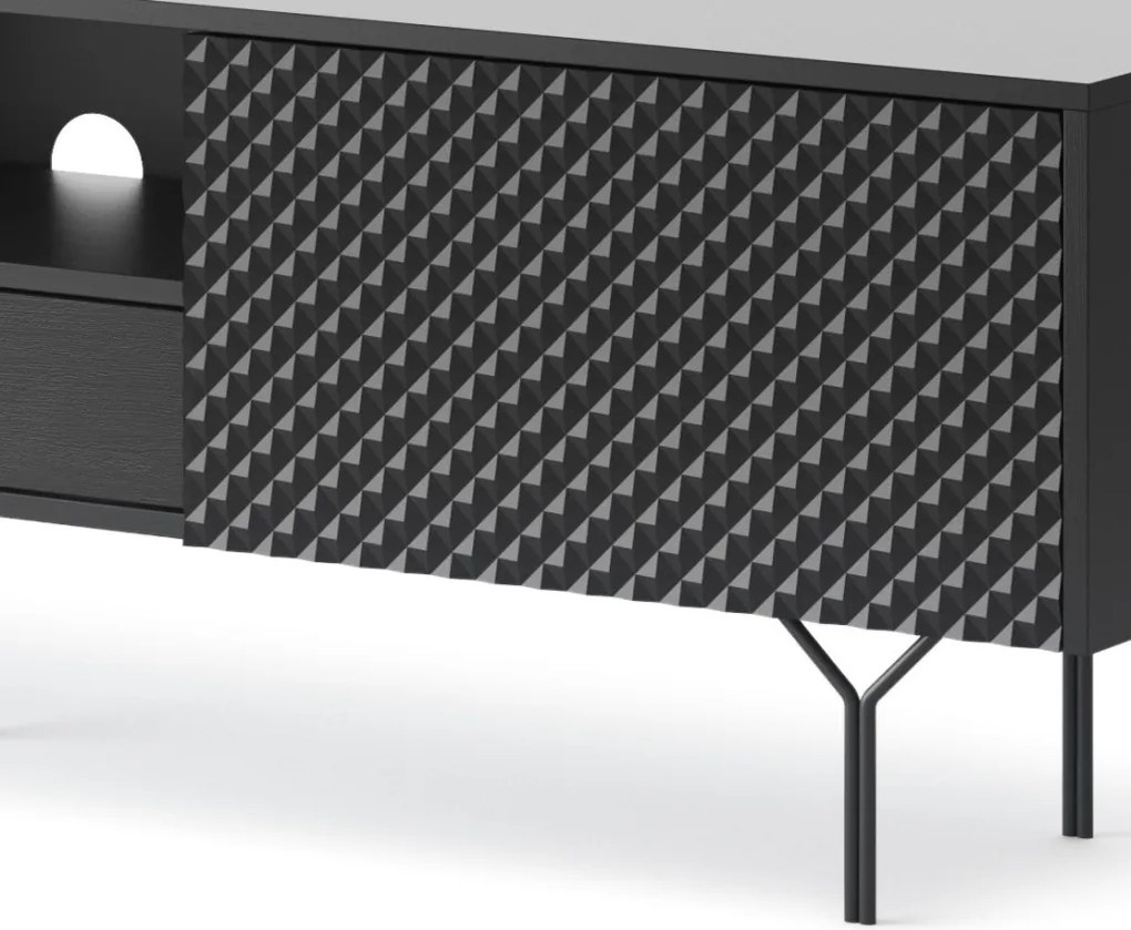 Široká TV skrinka Raven, čierna