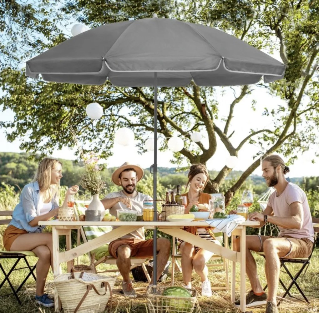 Plážový slunečník Trey 180 cm antracitový