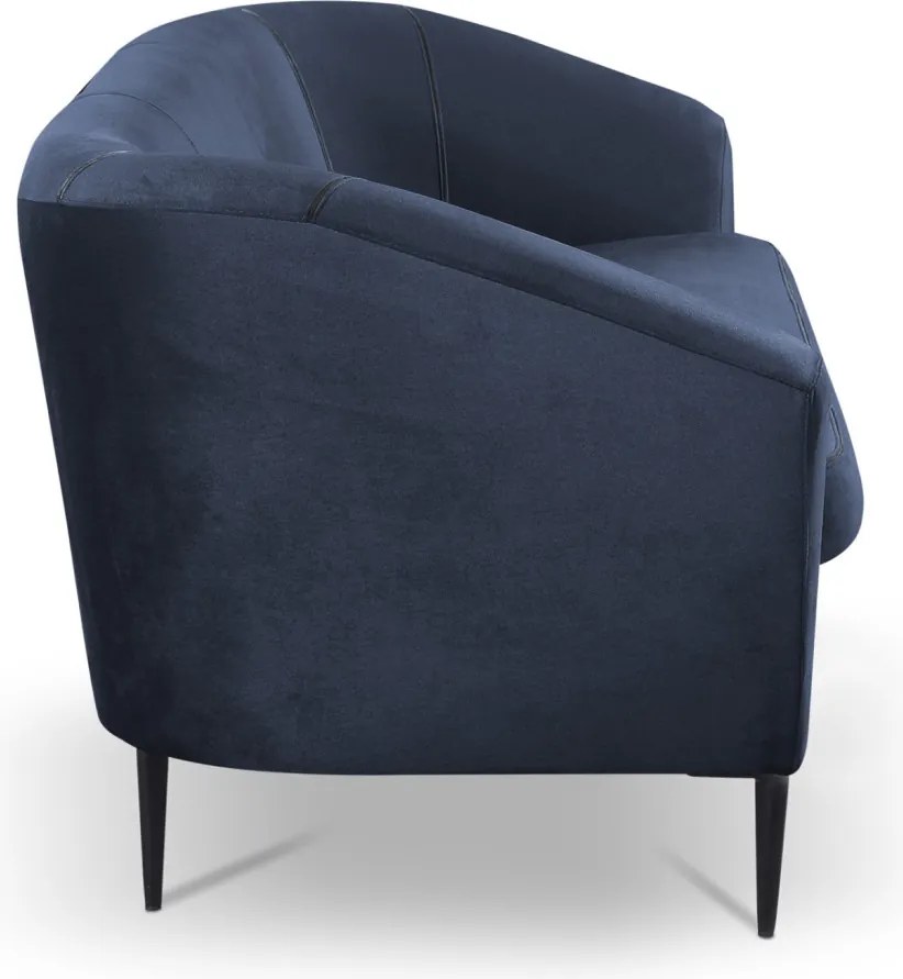 Trojmiestna pohovka Olivio, námornícka modrá zamatová látka