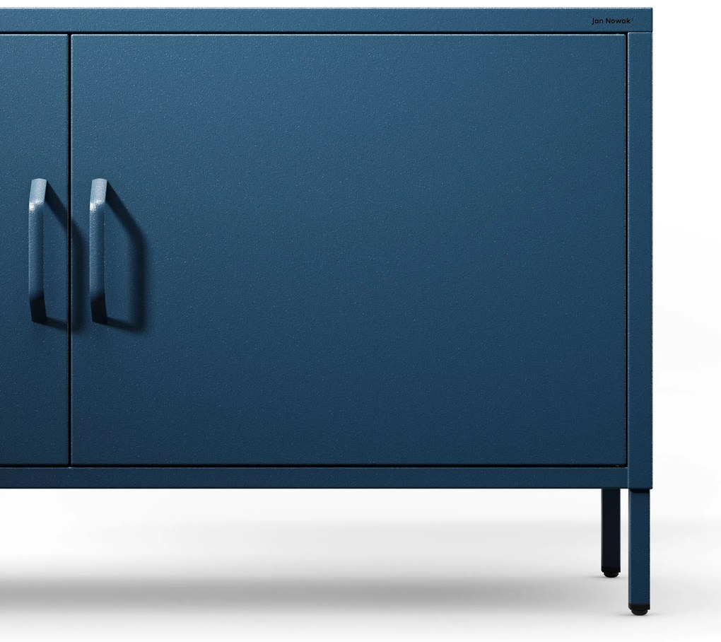 TV skrinka kovová na nožičkách tmavomodrá, 1150x595x400 mm: ROSA Modern