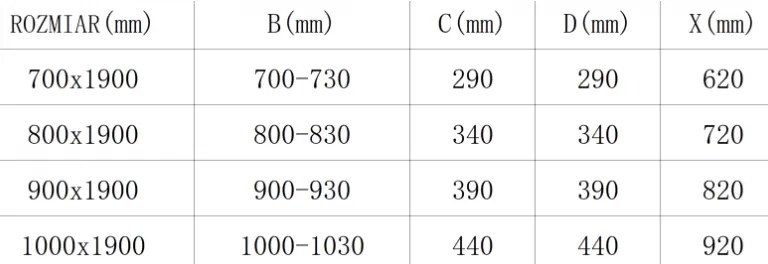 Mexen TEXAS sprchové dvere do otvoru 90 cm, 880-090-000-01-00