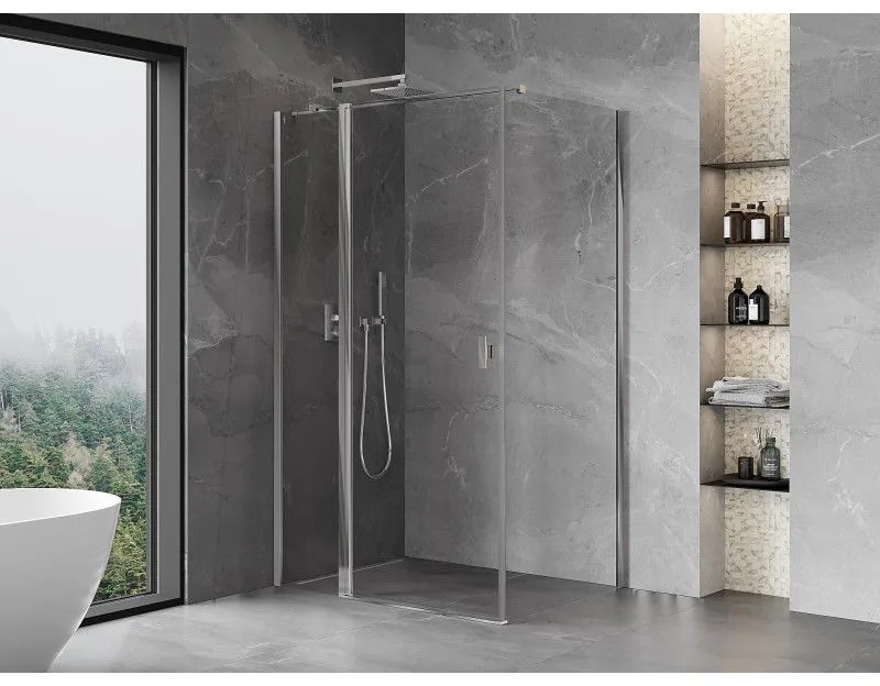 Mexen Mist T, sprchový kút s krídlovými dverami, 70 x 85 cm, 8mm číre sklo, chrómový profil, 8A4T-070-085-01-00