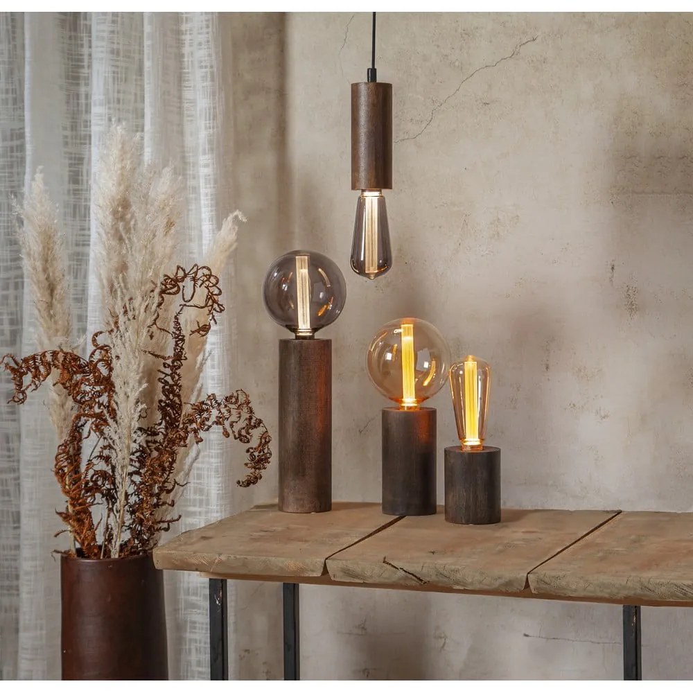 Tmavohnedé závesné svietidlo Tub – Star Trading