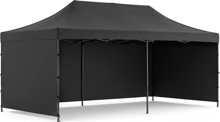 SPRINGOS Nožnicový záhradný stan 3×6 m – čierny, obchodný pavilón na podujatia GP0008
