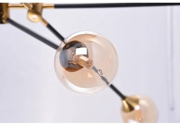 Azzardo AZ4700 - Luster na tyči SOLEN 6xG9/30W/230V čierna/zlatá