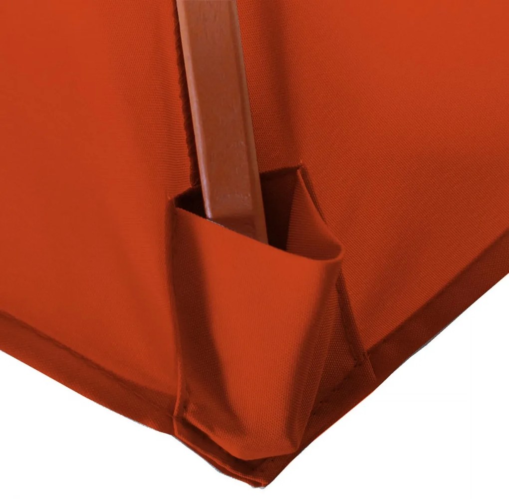 Slnečník Florida Ø 3,5m - polyester/drevo 7kg - terakota