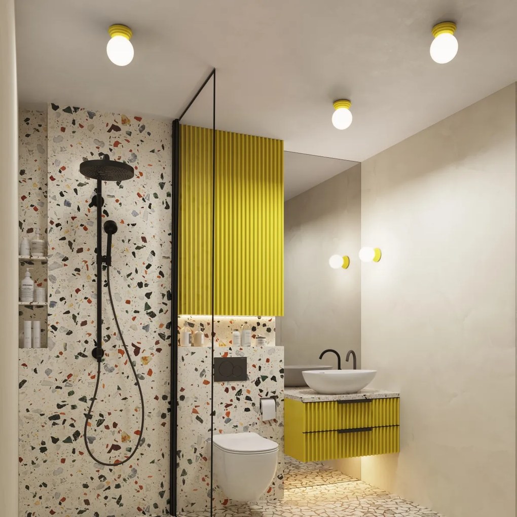 Stropné svietidlo Zori, 1x biele sklenené tienidlo, y