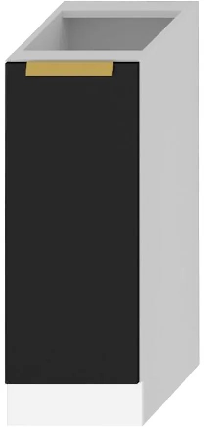 Kuchynská skrinka Denis d30 cargo + kôš čierna mat/biela