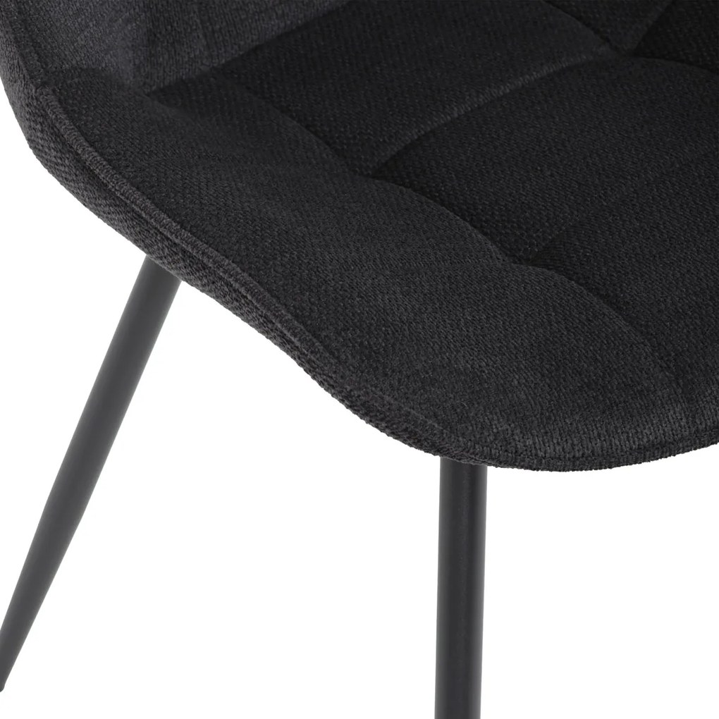 Autronic - Židle jídelní, černá látka, černý kov, otočný mechanismus 90°/90° (L/P) - funkce reset - HC-T1130 BK2