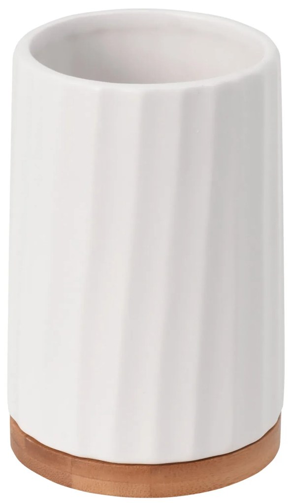 BISK Erga Kido, keramická pohár na zubné kefky, biela-hnedá, ERG-08404