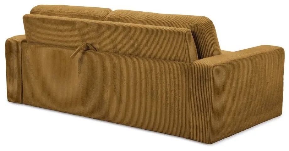 Menčestrová rozkladacia pohovka v horčicovej farbe 195 cm Nona – Makamii