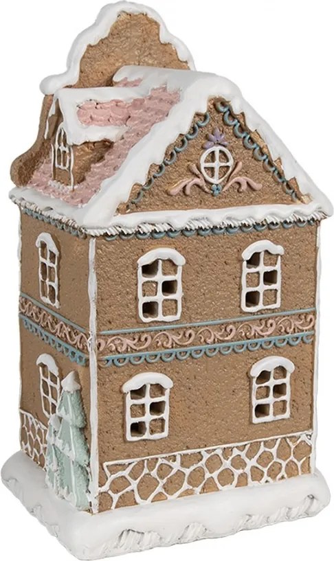 Hnedá svietiaca perníková chalúpka Gingerbread House - 12 * 9 * 20 cm / 3 * AAA