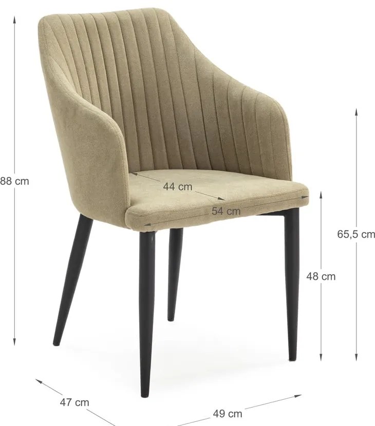 Svetlozelené čalúnené jedálenské kreslá v súprave 2 ks Nadi – Marckeric