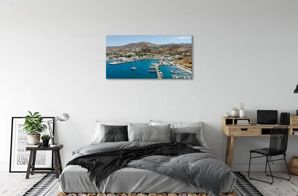 Obraz na plátne Grécko Coast horské mesto 125x50 cm