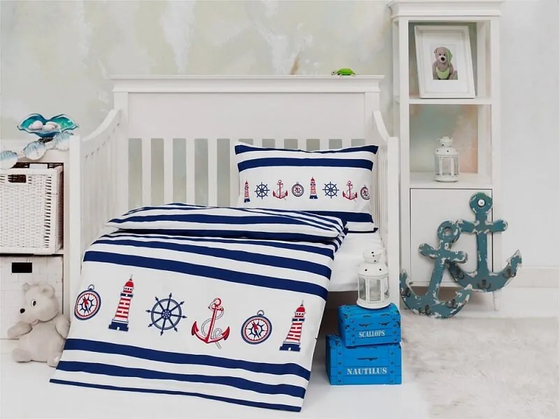 Kvalitná luxusná posteľná bielizeň - Navy Cotton deluxe cover 40/60