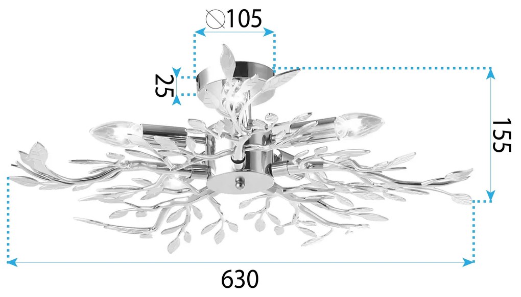 Toolight Toolight, stropné svietidlo 5xE14, EBT022-5C, zlatá, OSW-01221