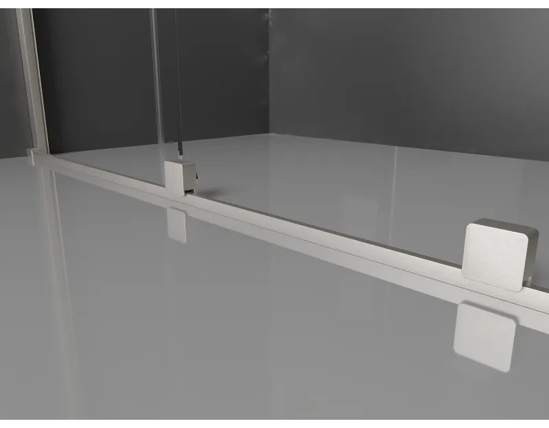 Mexen Velar L Duo, posuvné sprchové dvere do otvoru 180 cm, 8mm šedé sklo, brúsená oceľ, 871-180-003-42-97