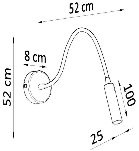 Sollux SL.0910 - Flexibilná lampička AXIL 1xG9/12W/230V čierna