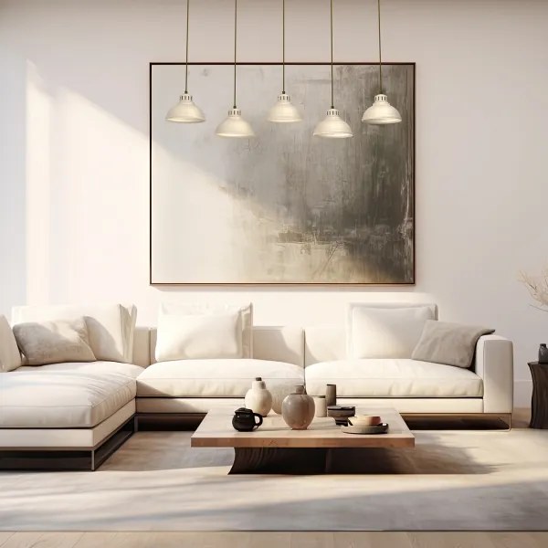 Luster na lanku SVEN 5xE27/15W/230V béžová