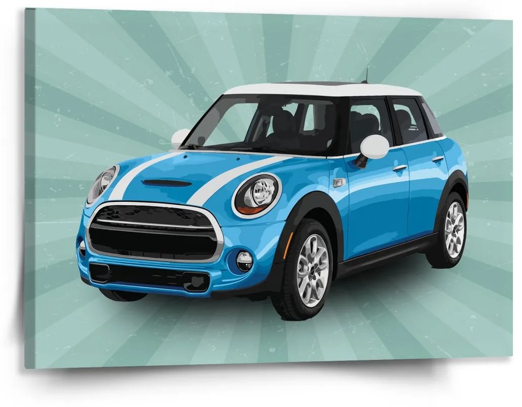 Sablio Obraz Mini sedan Zelené pozadie - 150x110 cm