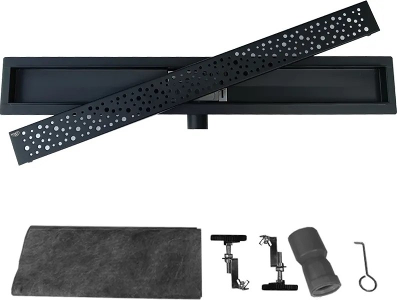 BPS-koupelny Sprchový odtokový žľab DL01 WAVE G5 HYD-2671 50 cm, čierny