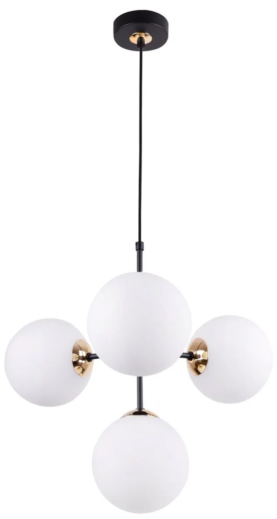 Light Home Závesné svietidlo FLORENCE, 4x biele sklenené tienidlo, G