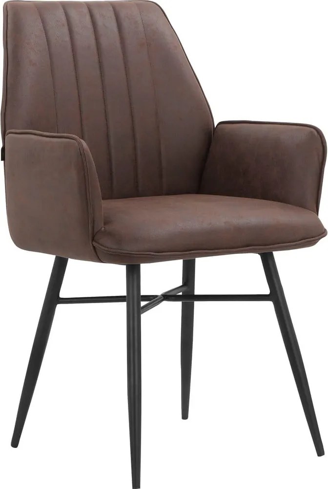 Hnedé čalúnené jedálenské kreslá v súprave 2 ks Anzo – Støraa