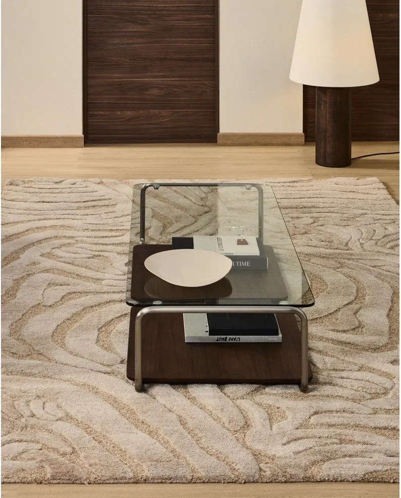 Béžový ručne tkaný koberec s prímesou vlny 160x230 cm Tribet – Kave Home