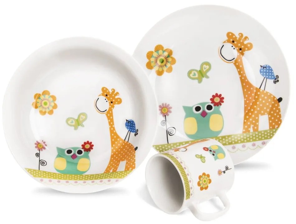 3-dielna detská porcelánová jedálenská súprava Orion Giraffe