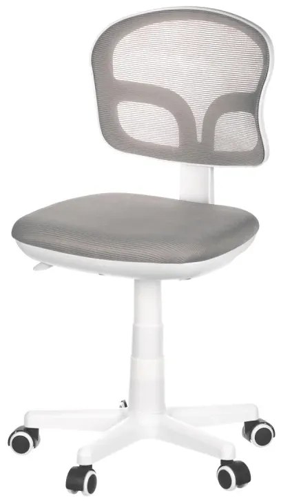 Dětská židle, šedá síťovina, černý plastový kříž, kolečka na tvrdé podlahy