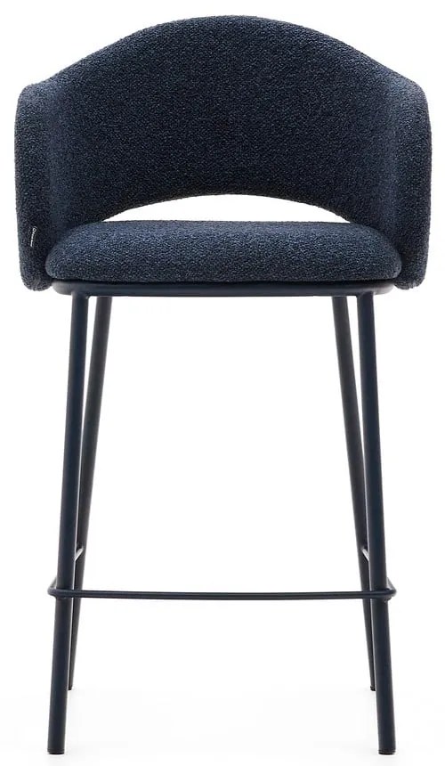 Tmavomodrá barová stolička (výška sedadla 65 cm) Maina – Kave Home