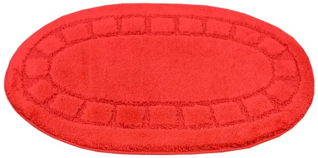 Kúpeľňový koberček Ocean Red červený ovál