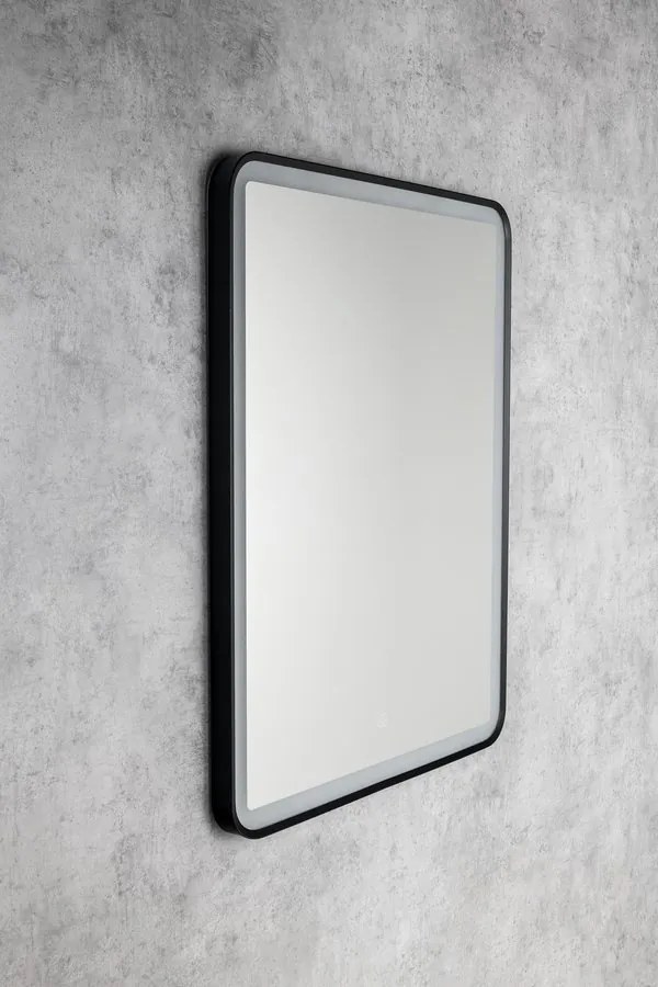 Aqualine Aqualine, SWIDA zrkadlo s LED osvetlením 60x80cm, dotykový senzor, stmievateľné, čierna matná, SW060