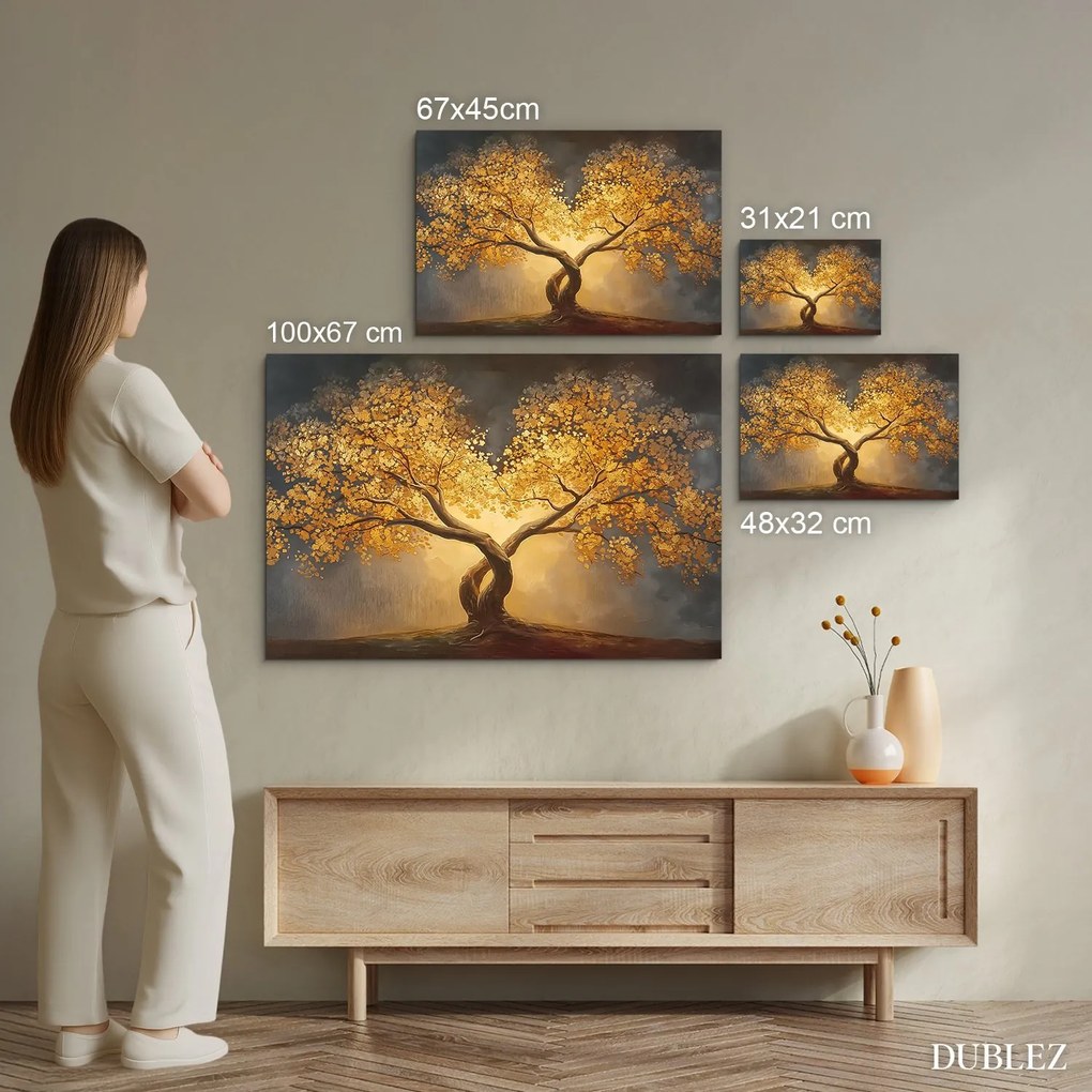 DUBLEZ | Drevený obraz - Zlatý strom života