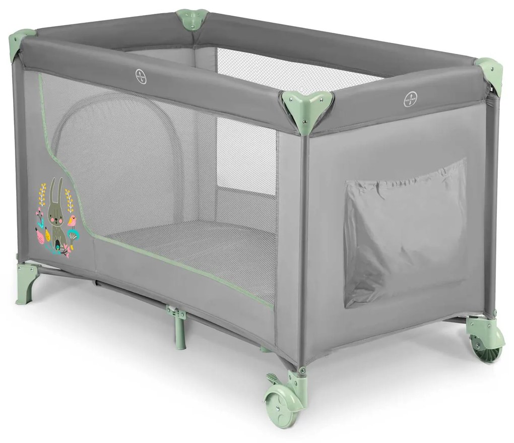 Ricokids Cestovná postieľka 125 x 65 x 78 cm RK-240 mint grey