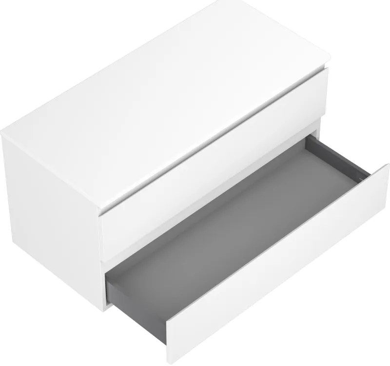 Mexen Orio, kúpeľňová skrinka 100 cm s hornou časťou, 2 zásuvky, biela matná, 91A10-10047-2-BFFC01