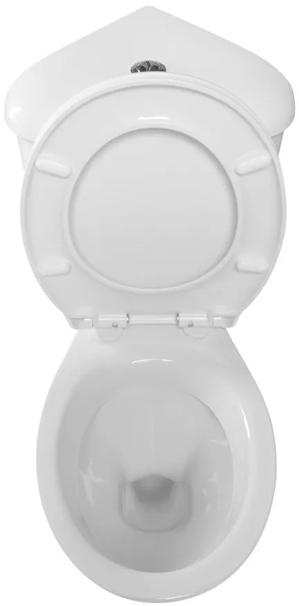 Aqualine Sapho, CLIFTON Rohový WC kombi misa s nádržkou vrátane splachovacej súpravy, biela