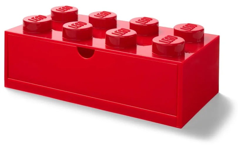 Červený stolový box so zásuvkou LEGO®, 31 x 16 cm