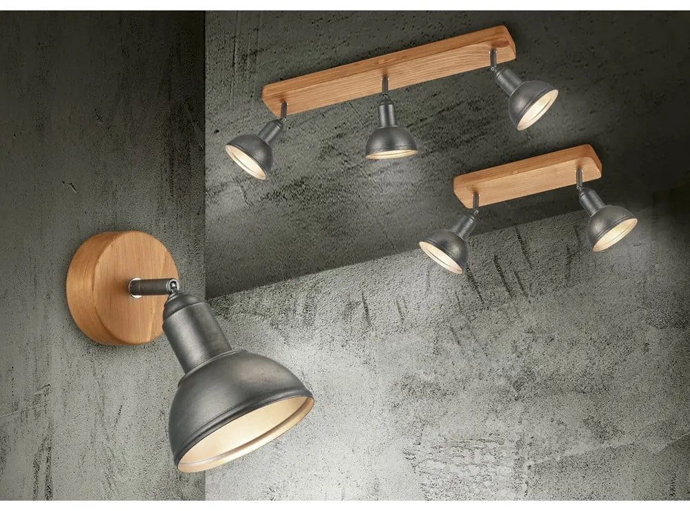 Bodové svietidlo v tmavosivo-prírodnej farbe 11x18 cm Delhi – Trio