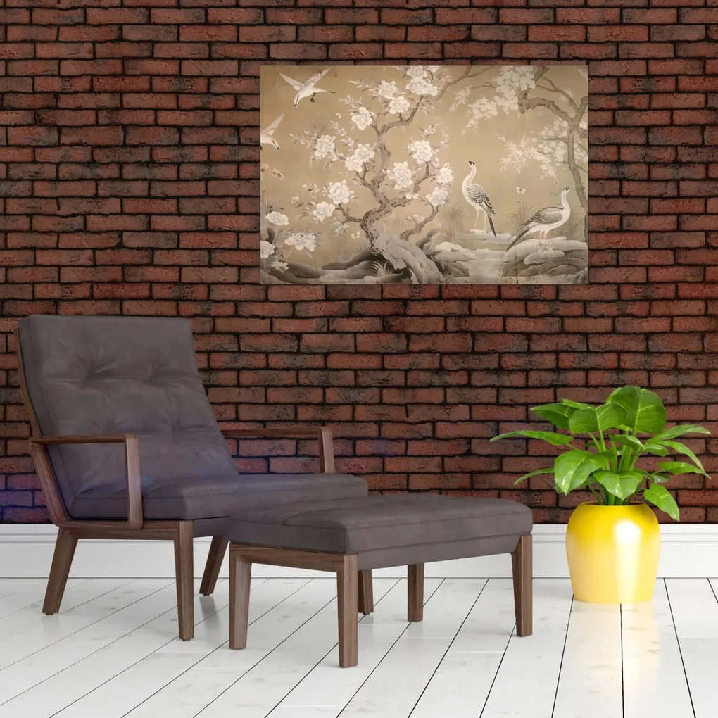 Obraz - Kreslená japonská krajina (90x60 cm)