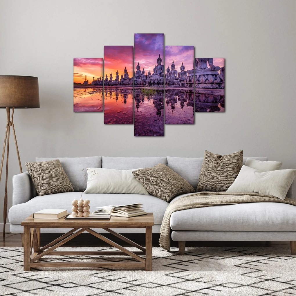 Obraz - Budhovia v západe slnka (150x105 cm)