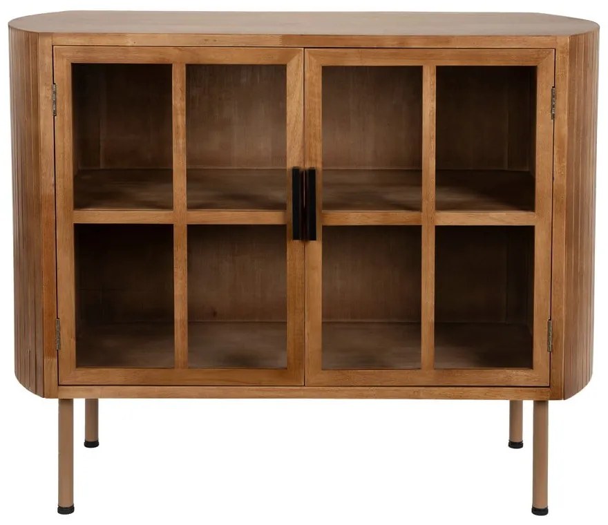 Vitrína z kaučukového dreva v prírodnej farbe 100x80x38 cm Yaz – White Label