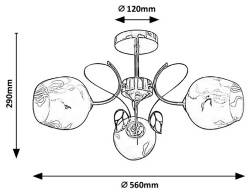 Rabalux - Luster na tyči 3xE27/40W/230V