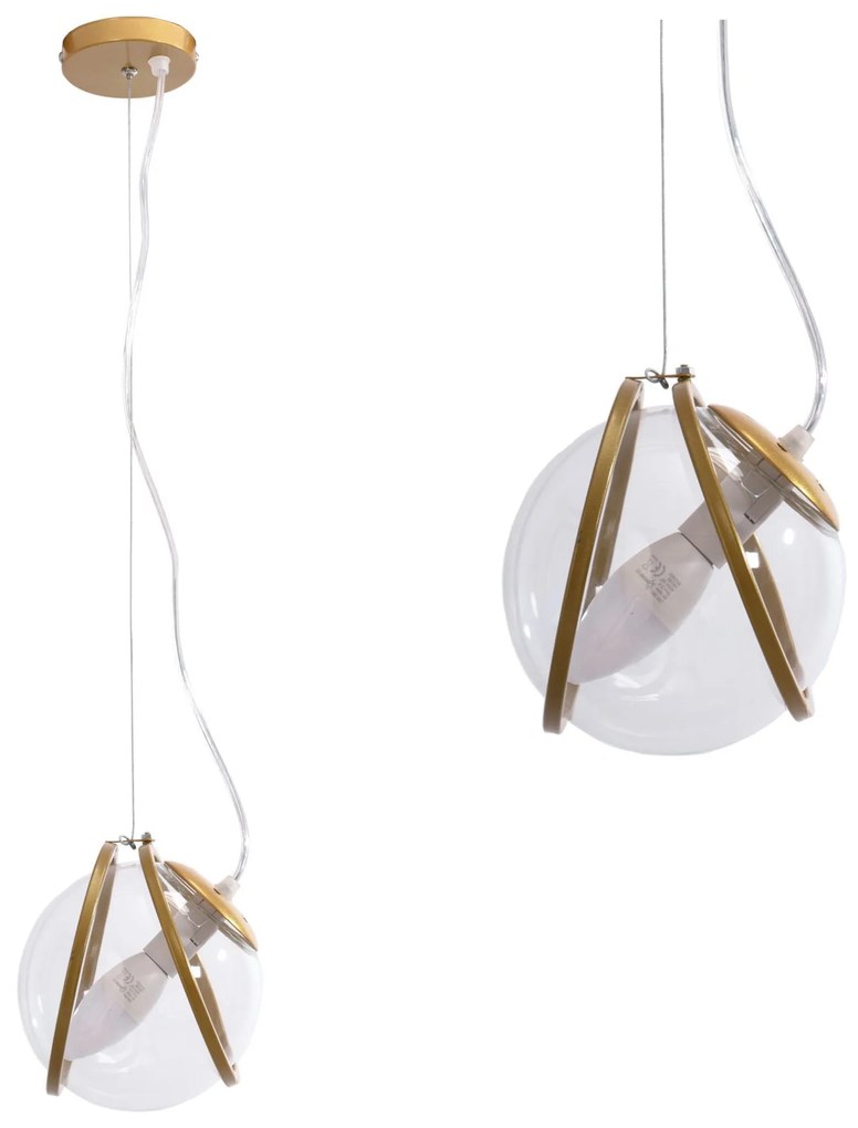 Toolight Toolight, závesné svietidlo 1xE27 APP1089-1CP, zlatá-číra, OSW-04405