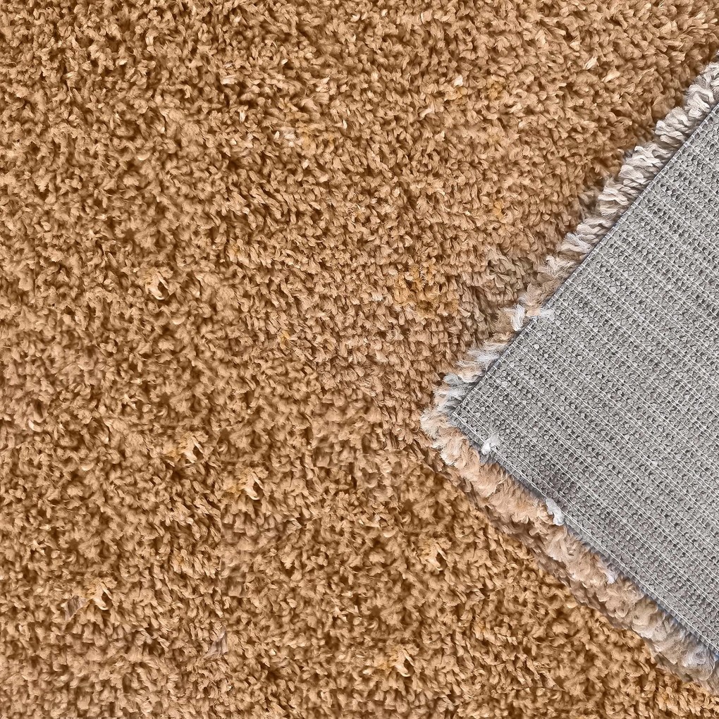 DY Žltý jednofarebný shaggy koberec Santo Rozmer: 160x230 cm