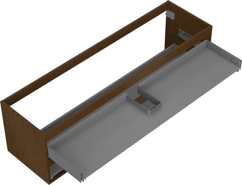 Mexen Box-A, závesná skrinka 160 cm, 2 zásuvky, orech, 91AX0-1600-470-2-86