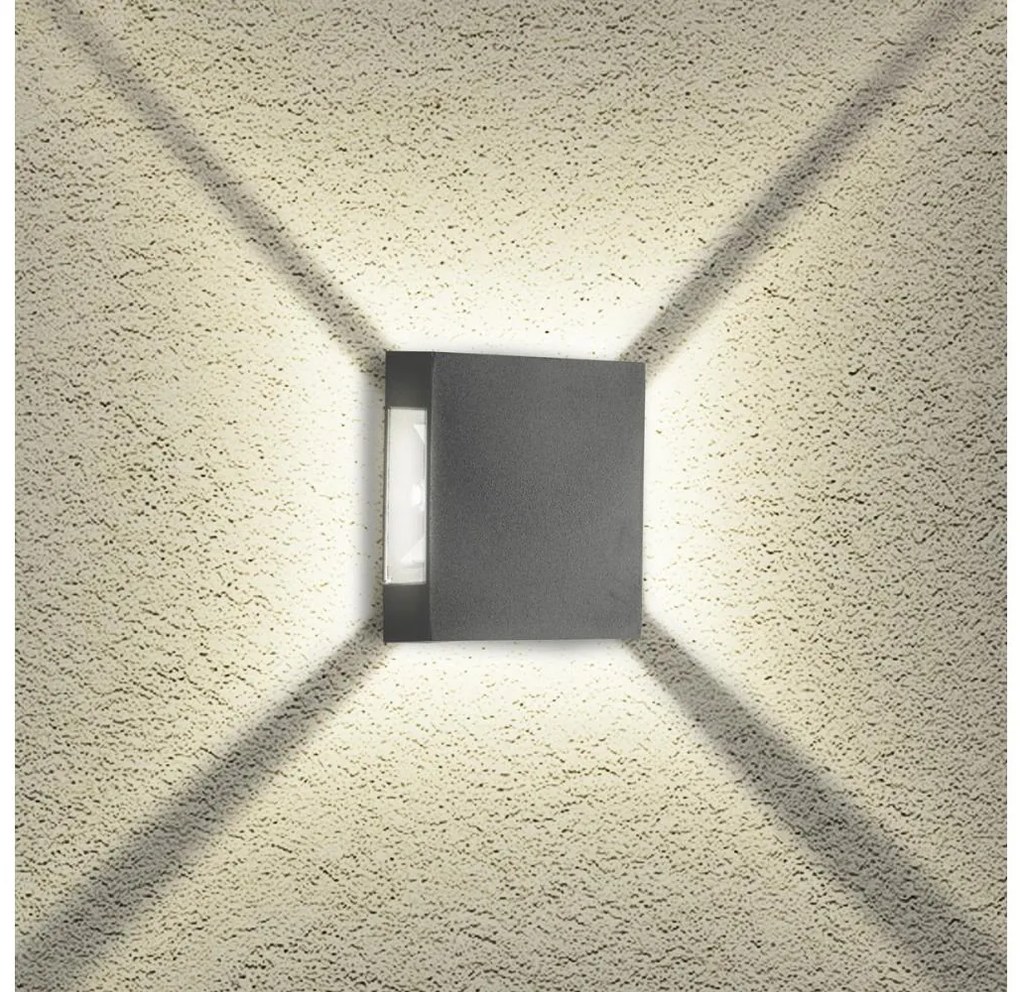 Brilagi - LED exteriérové nástenné svietidlo QUADRAY LED/4W/230V antracitové IP65
