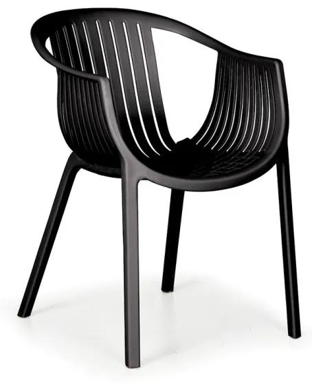 Plastová bistro stolička LOUNGE, čierna