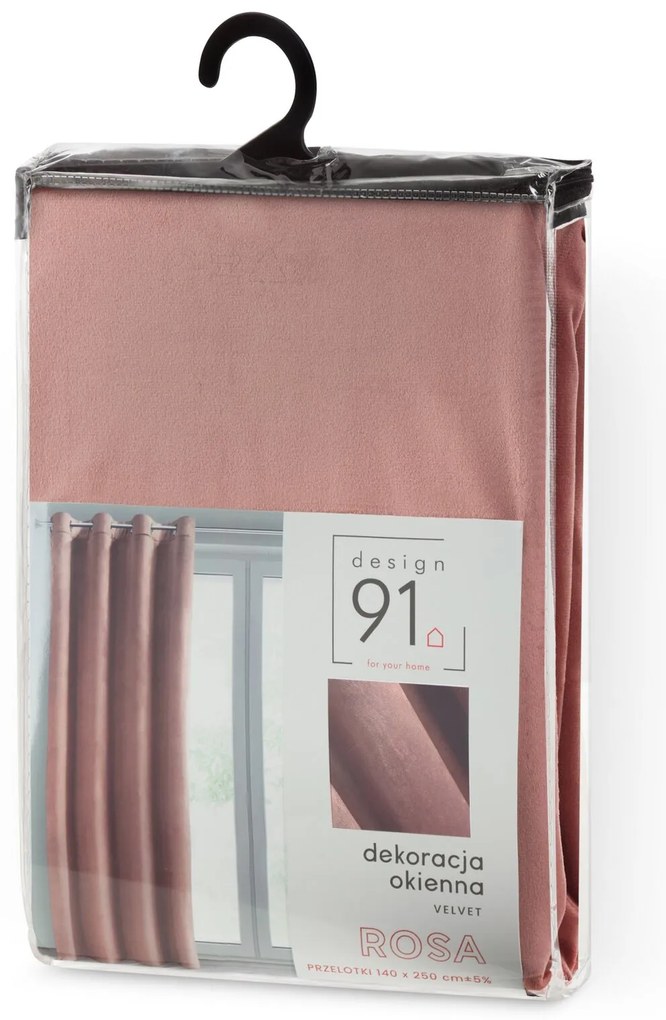 ZATEMŇOVACÍ ZÁVES NA KRÚŽKOCH ROSA 140X250 CM TMAVORUŽOVÁ